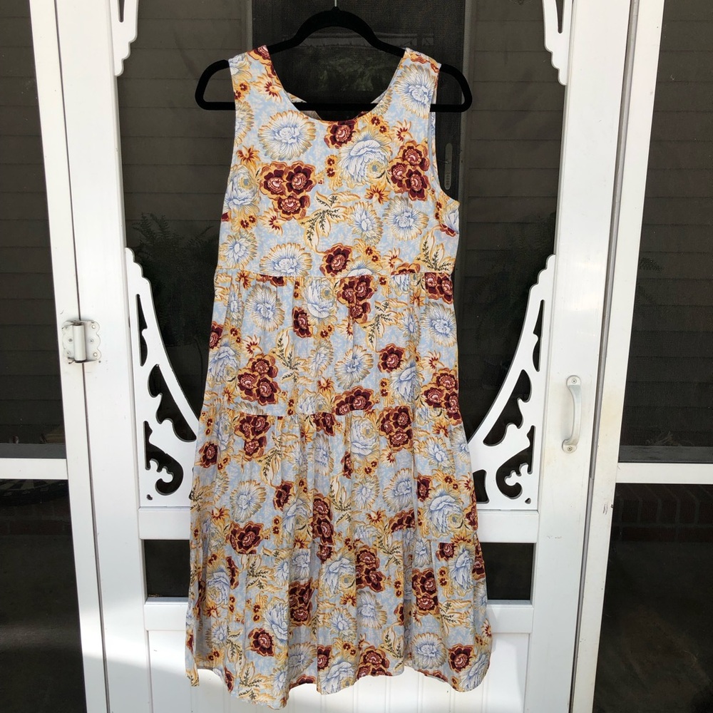 Floral, tiered dress, New Directions tiered dress, Cottagecore dress, sz small